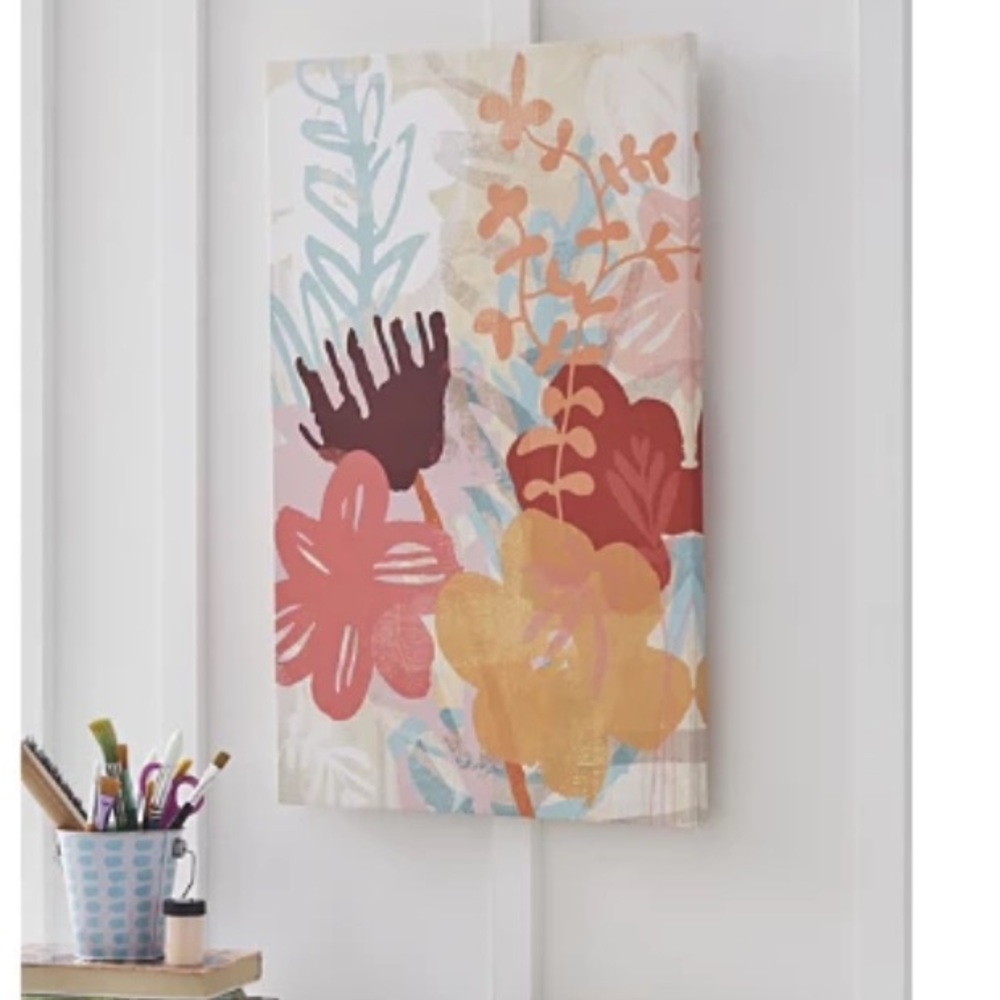 NEW Patli Floral Canvas Wall Art Multicolor Brilliant Colors